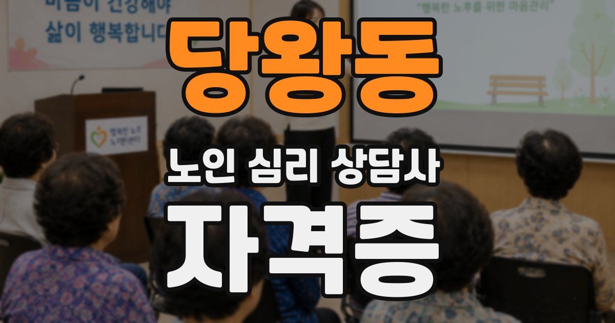 당왕동 노인 심리 상담사 자격증