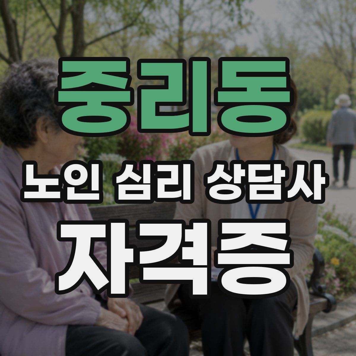 중리동 노인 심리 상담사 자격증