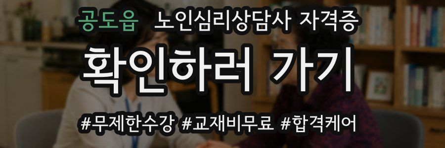 공도읍 노인 심리 상담사 자격증