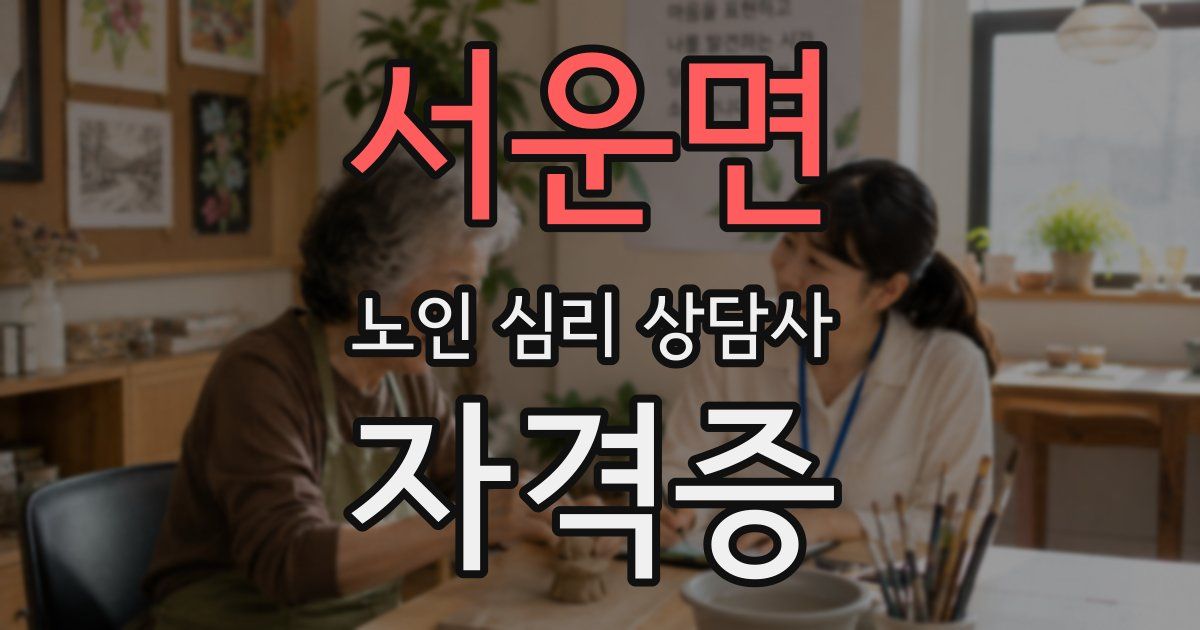 서운면 노인 심리 상담사 자격증