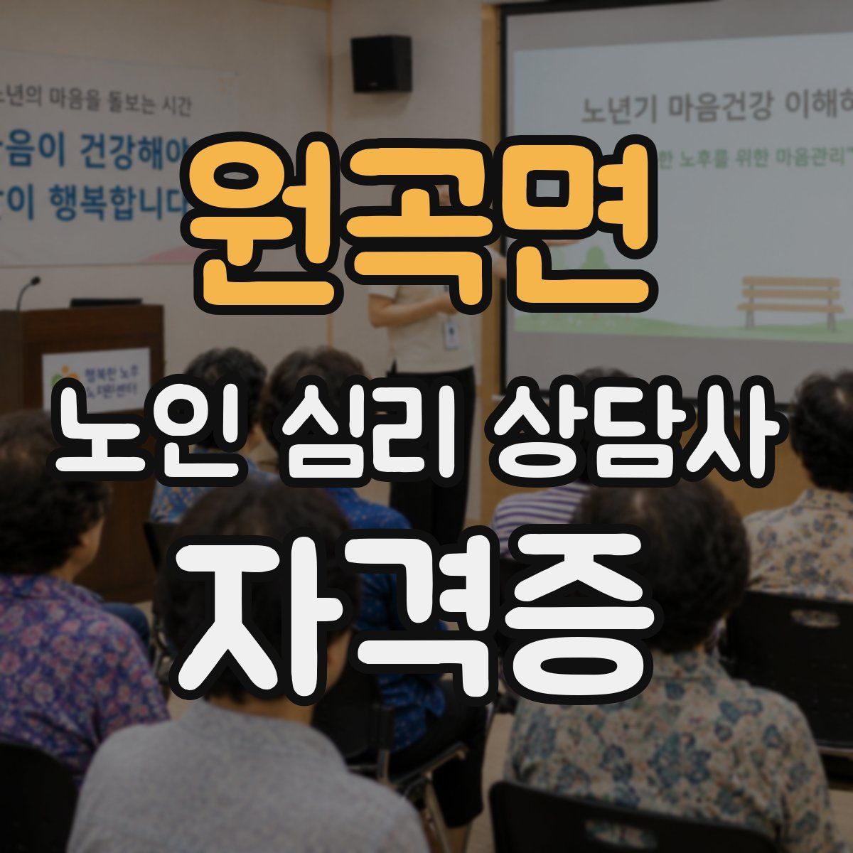 원곡면 노인 심리 상담사 자격증