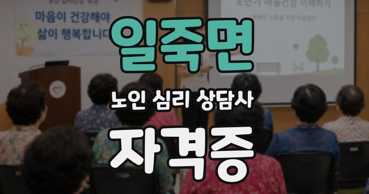 일죽면 노인 심리 상담사 자격증