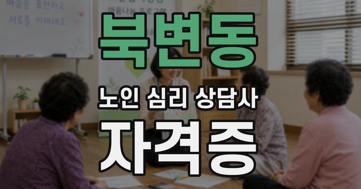 북변동 노인 심리 상담사 자격증