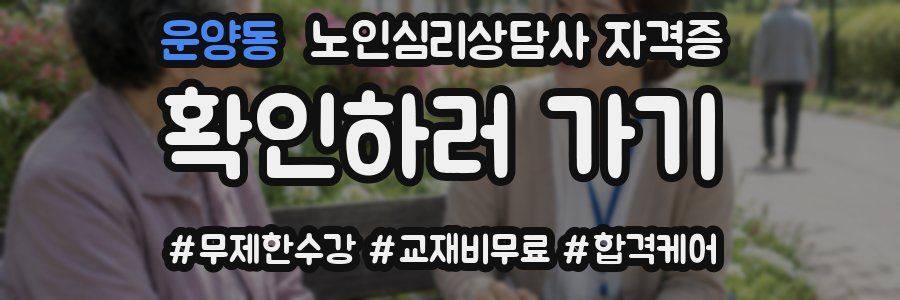 운양동 노인 심리 상담사 자격증