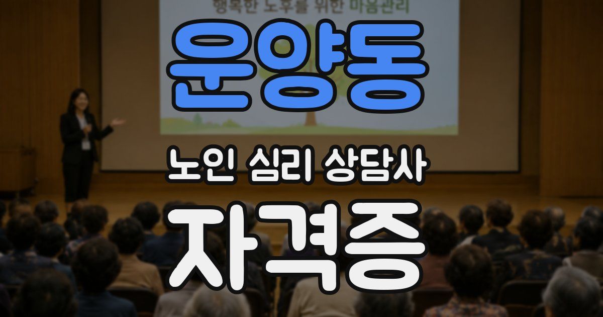 운양동 노인 심리 상담사 자격증