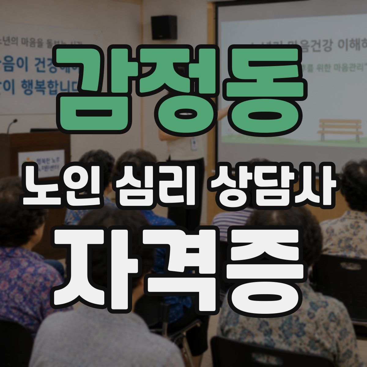 감정동 노인 심리 상담사 자격증