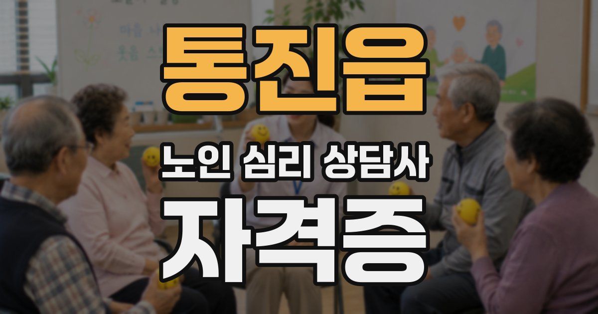 통진읍 노인 심리 상담사 자격증