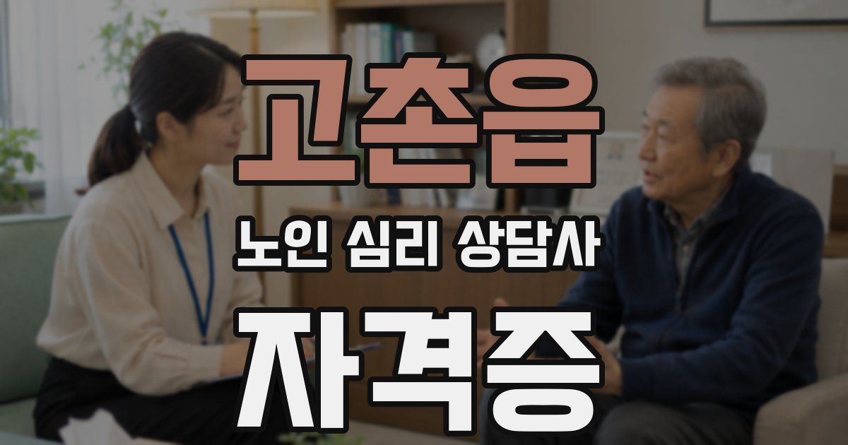 고촌읍 노인 심리 상담사 자격증
