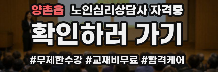 양촌읍 노인 심리 상담사 자격증