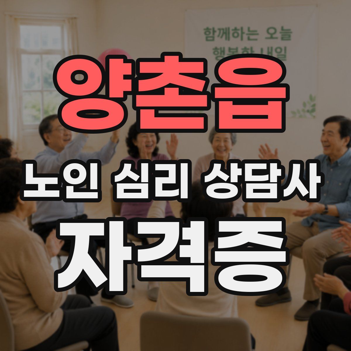 양촌읍 노인 심리 상담사 자격증