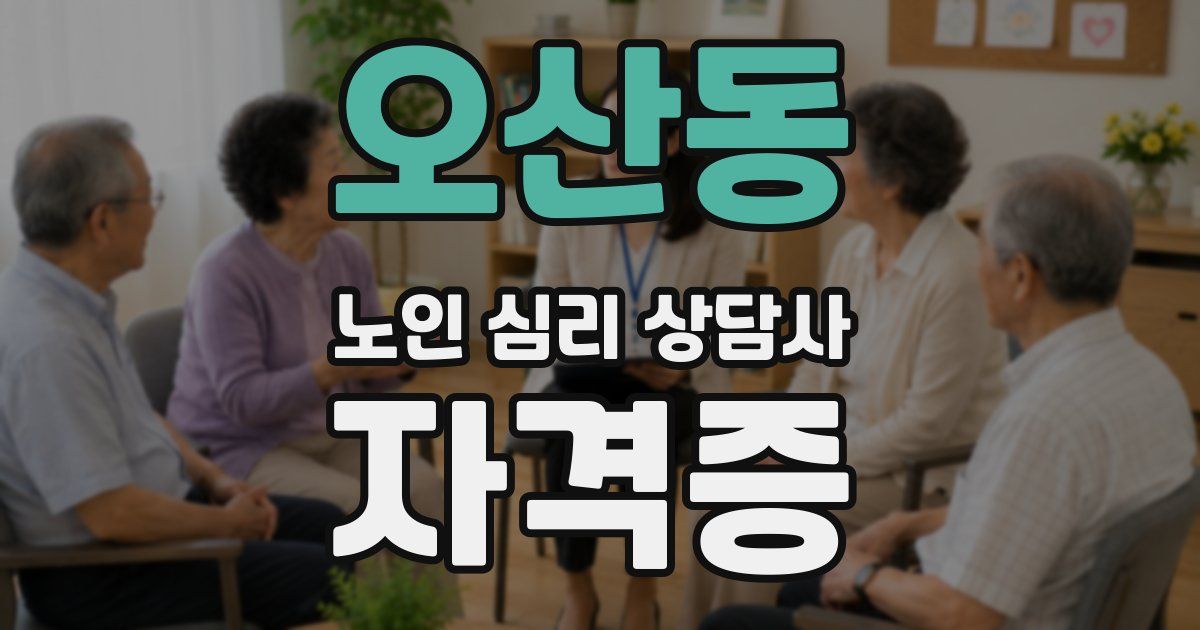 오산동 노인 심리 상담사 자격증