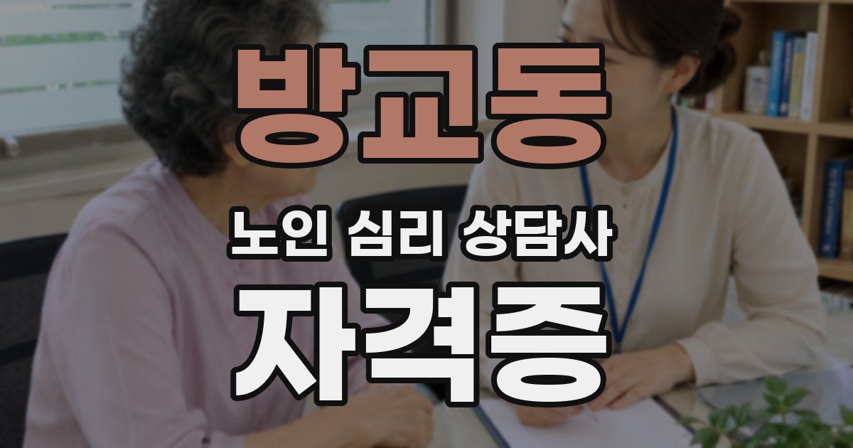 방교동 노인 심리 상담사 자격증