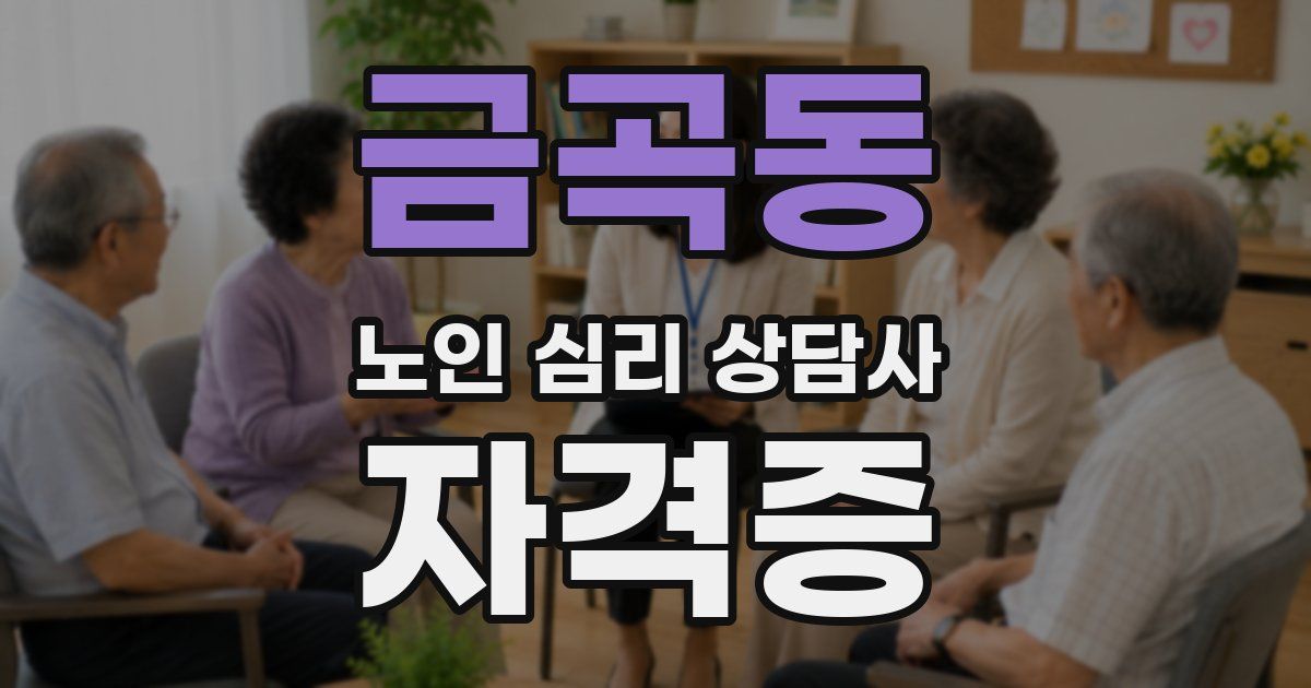 금곡동 노인 심리 상담사 자격증