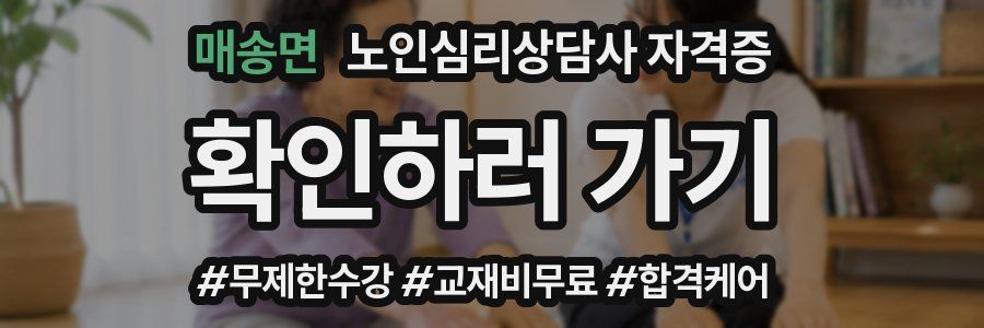 매송면 노인 심리 상담사 자격증