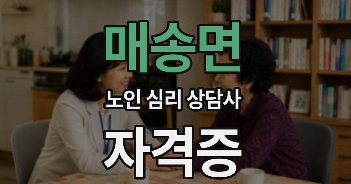 매송면 노인 심리 상담사 자격증