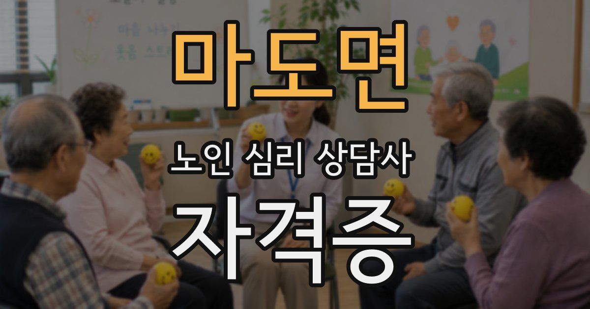 마도면 노인 심리 상담사 자격증