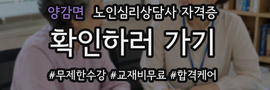양감면 노인 심리 상담사 자격증