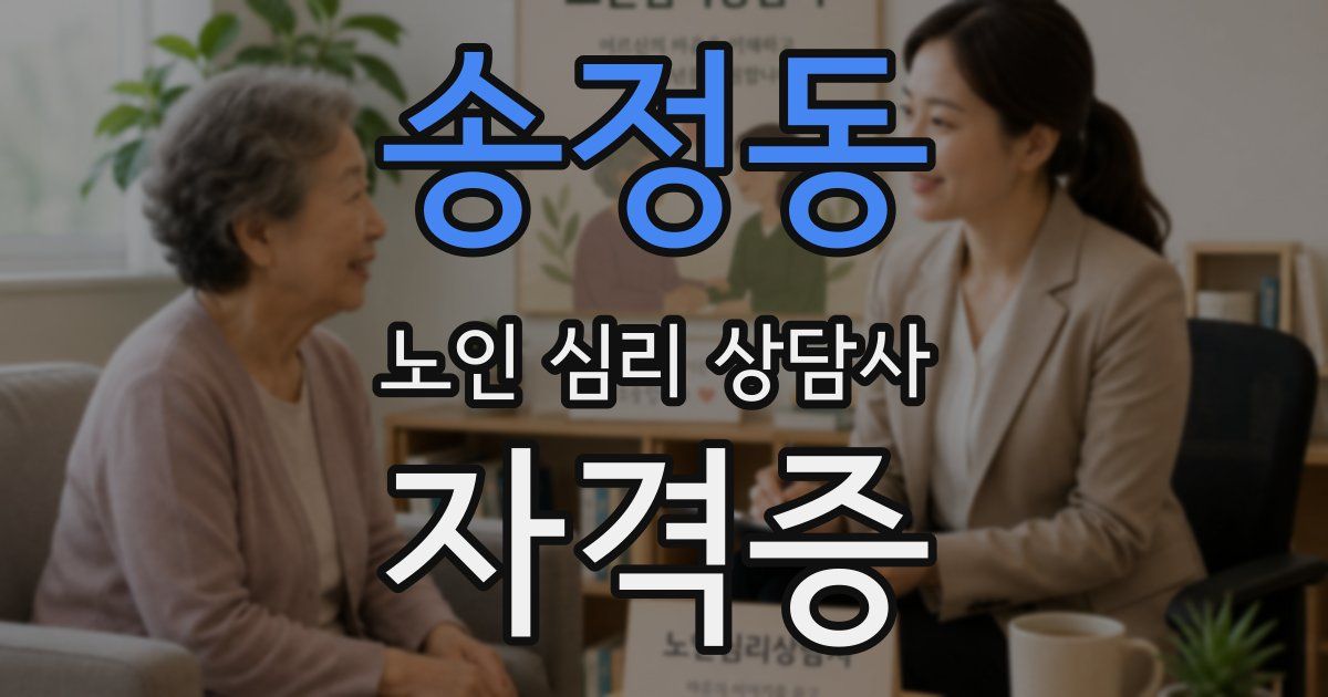 송정동 노인 심리 상담사 자격증