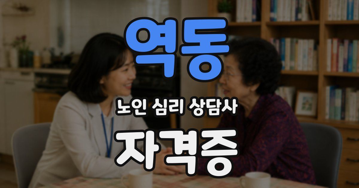 역동 노인 심리 상담사 자격증