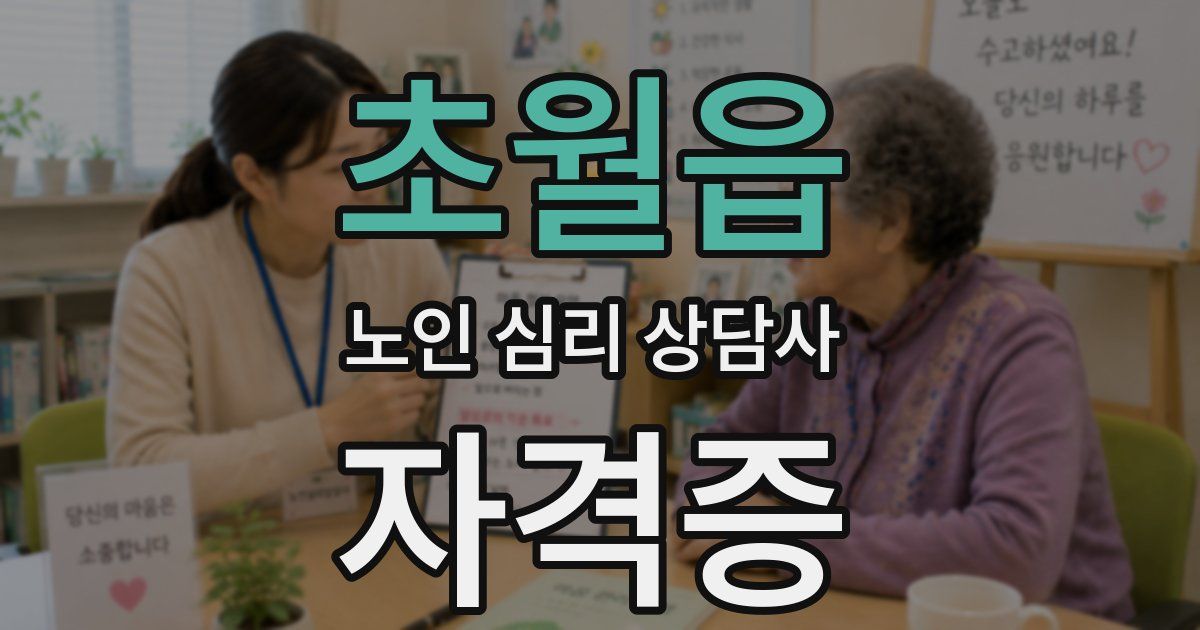 초월읍 노인 심리 상담사 자격증