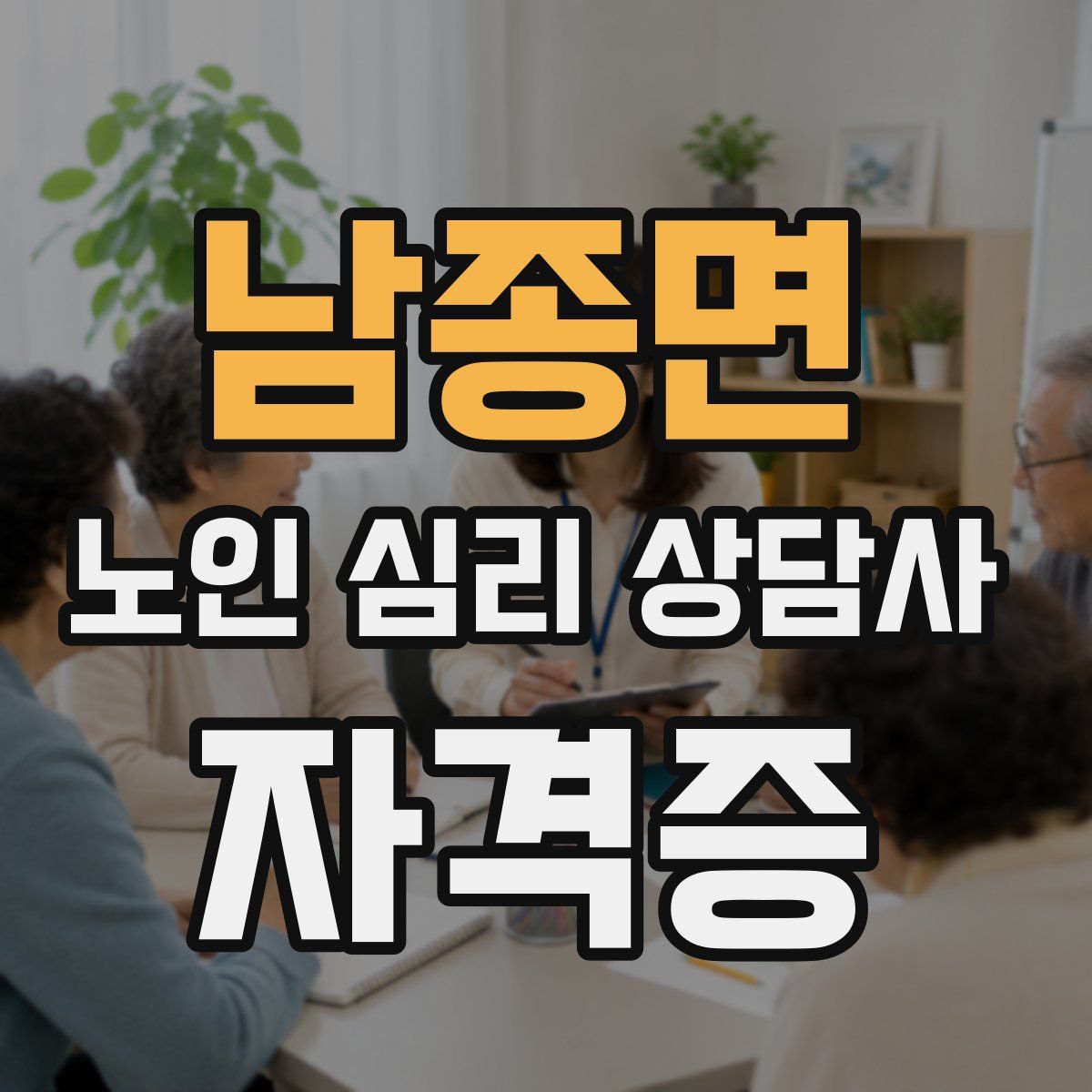 남종면 노인 심리 상담사 자격증