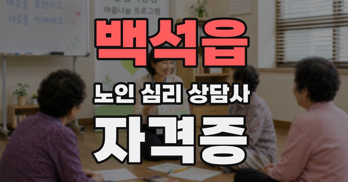 백석읍 노인 심리 상담사 자격증