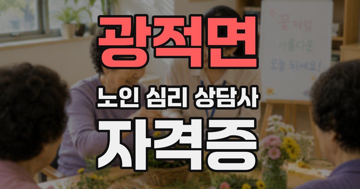 광적면 노인 심리 상담사 자격증
