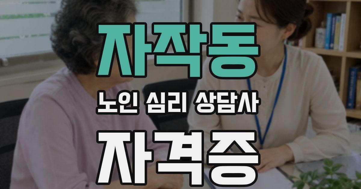 자작동 노인 심리 상담사 자격증