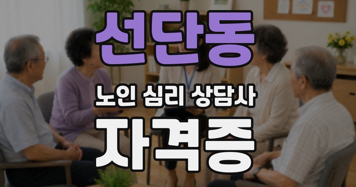 선단동 노인 심리 상담사 자격증