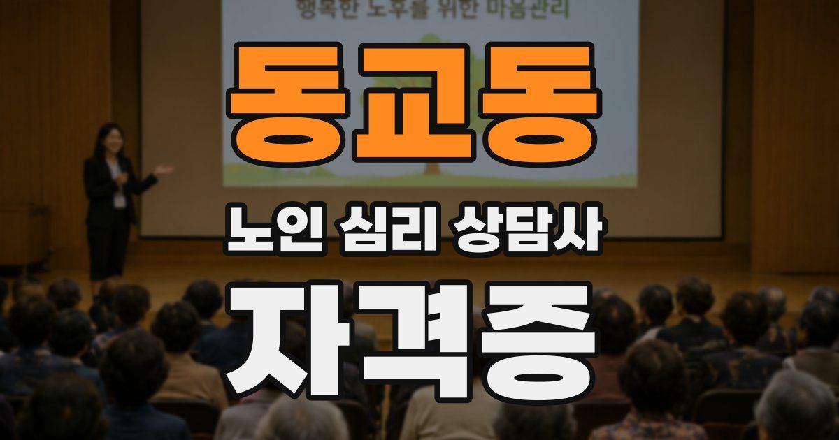 동교동 노인 심리 상담사 자격증