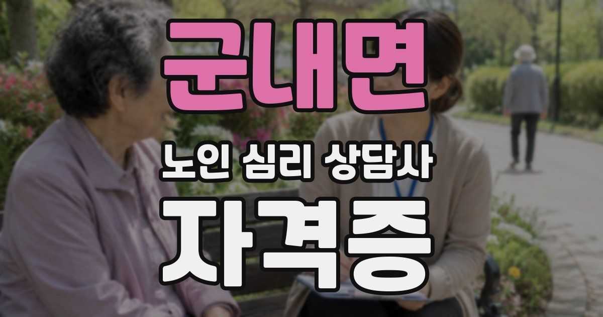 군내면 노인 심리 상담사 자격증