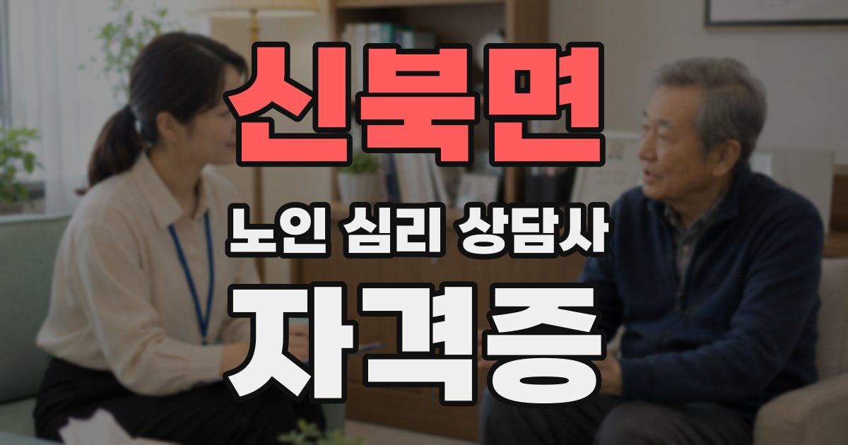 신북면 노인 심리 상담사 자격증