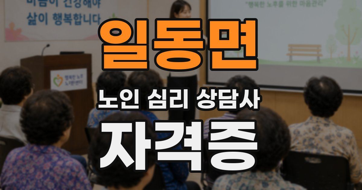 일동면 노인 심리 상담사 자격증