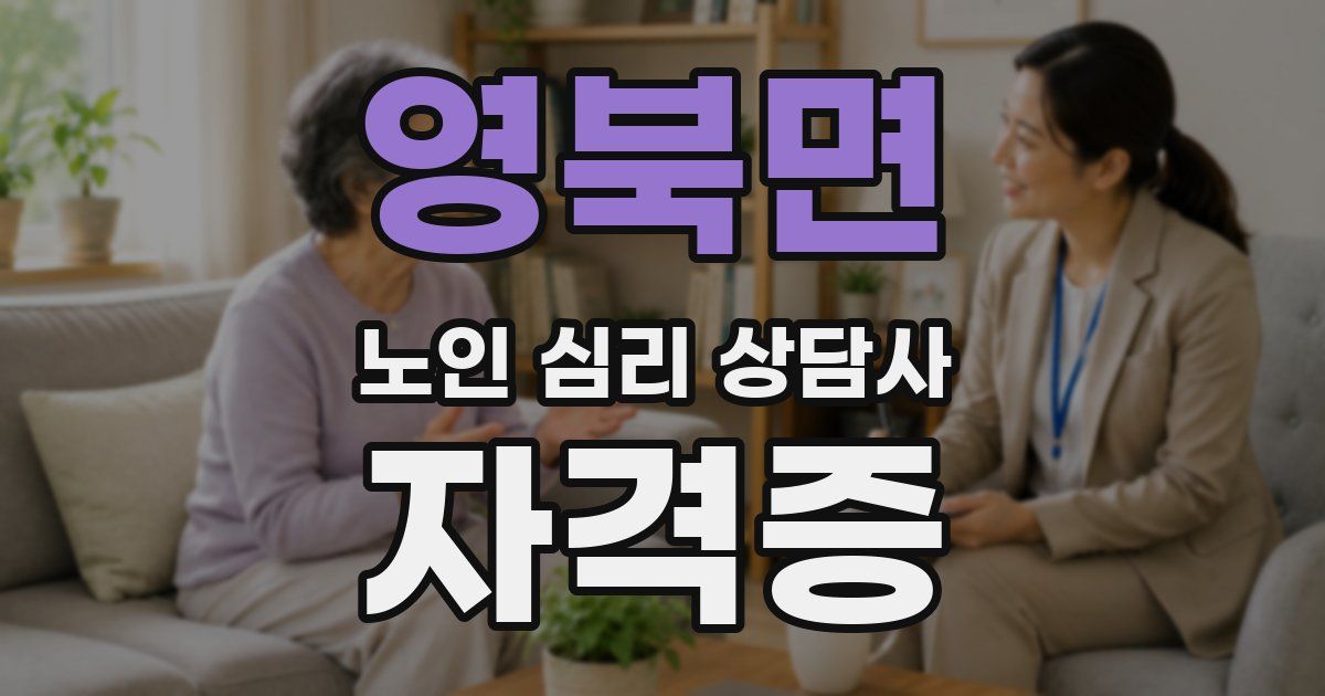 영북면 노인 심리 상담사 자격증