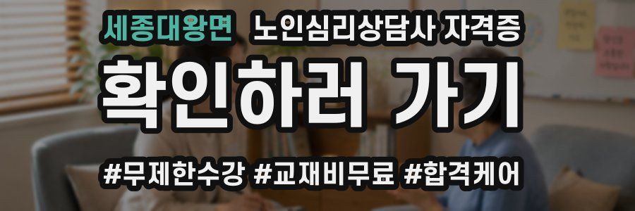 세종대왕면 노인 심리 상담사 자격증