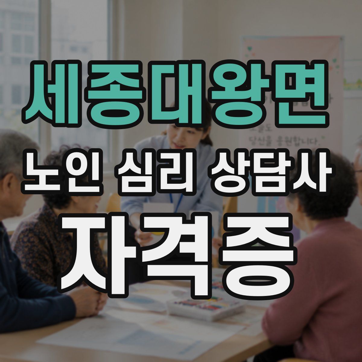 세종대왕면 노인 심리 상담사 자격증