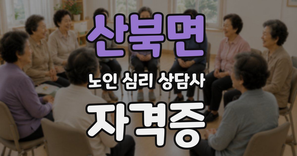 산북면 노인 심리 상담사 자격증