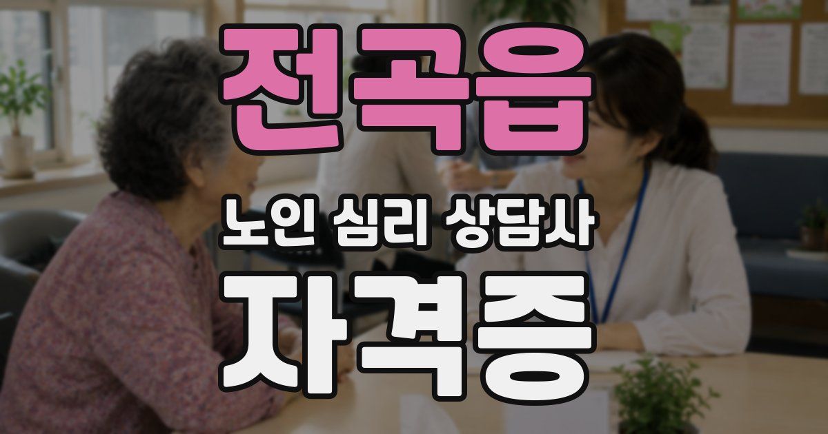전곡읍 노인 심리 상담사 자격증