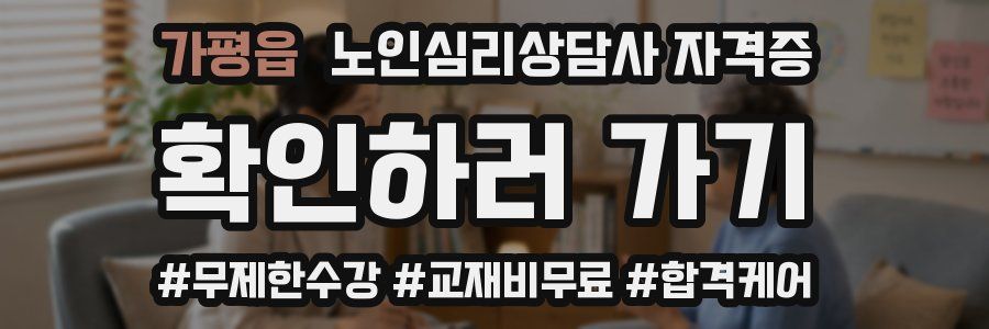 가평읍 노인 심리 상담사 자격증