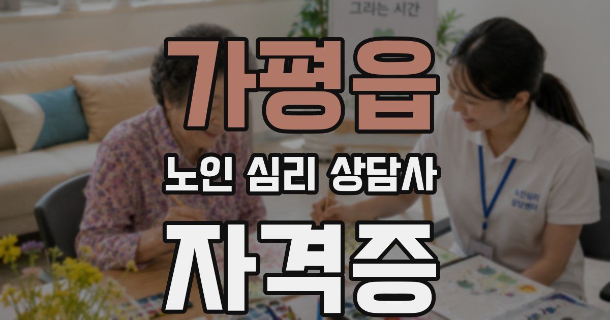 가평읍 노인 심리 상담사 자격증