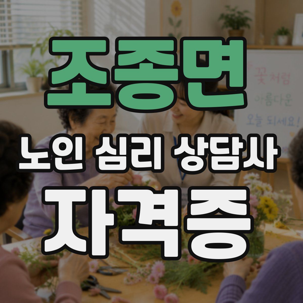 조종면 노인 심리 상담사 자격증