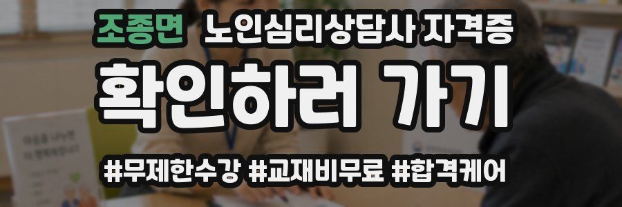 조종면 노인 심리 상담사 자격증