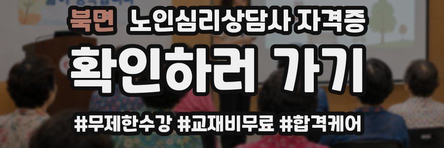 북면 노인 심리 상담사 자격증