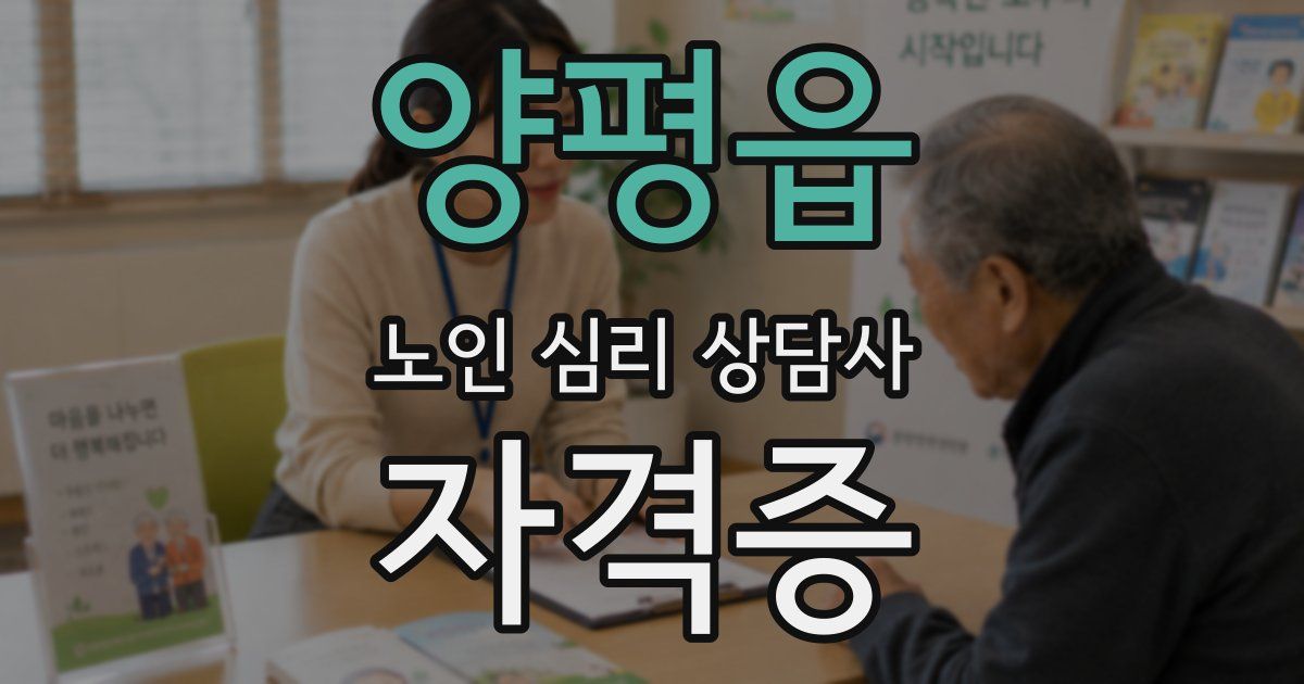 양평읍 노인 심리 상담사 자격증