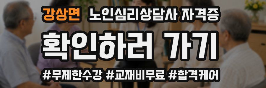 강상면 노인 심리 상담사 자격증