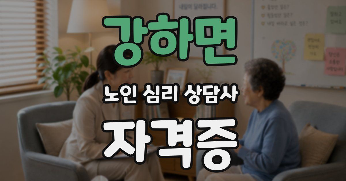 강하면 노인 심리 상담사 자격증