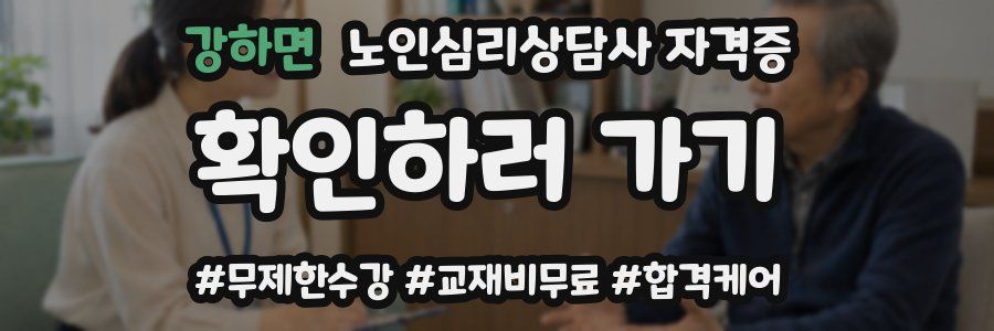 강하면 노인 심리 상담사 자격증