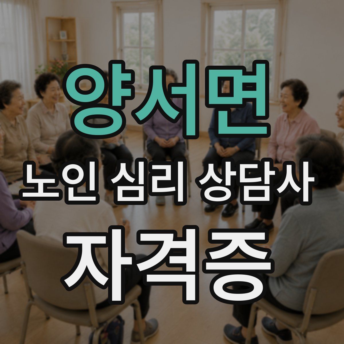 양서면 노인 심리 상담사 자격증
