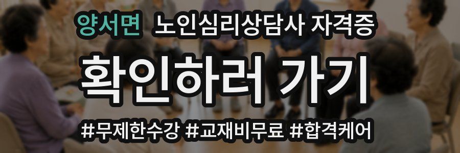 양서면 노인 심리 상담사 자격증