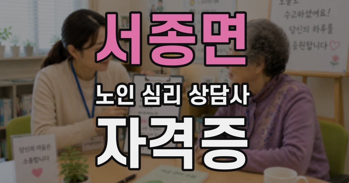 서종면 노인 심리 상담사 자격증